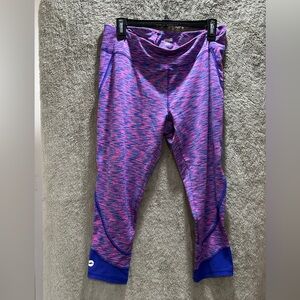 Ladies Purple Heathered Active Capri Leggings